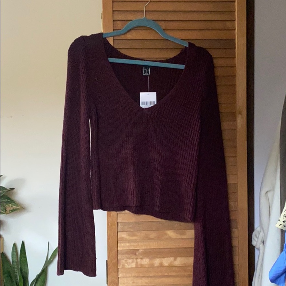 Dark maroon cropped sweater